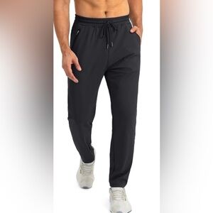 G Gradual Men’s Black Athletic Jogger Pants Medium
